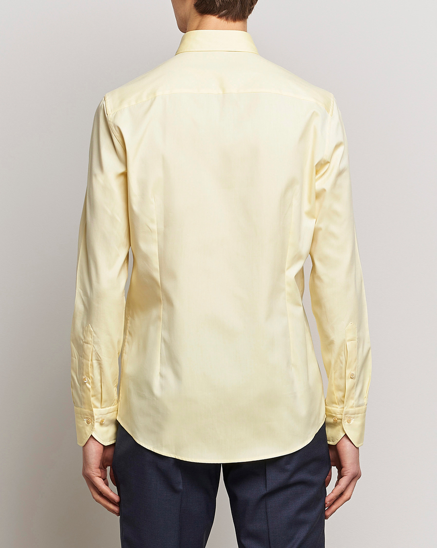 Stenströms Slimline Button Down Pinpoint Oxford Shirt Yellow