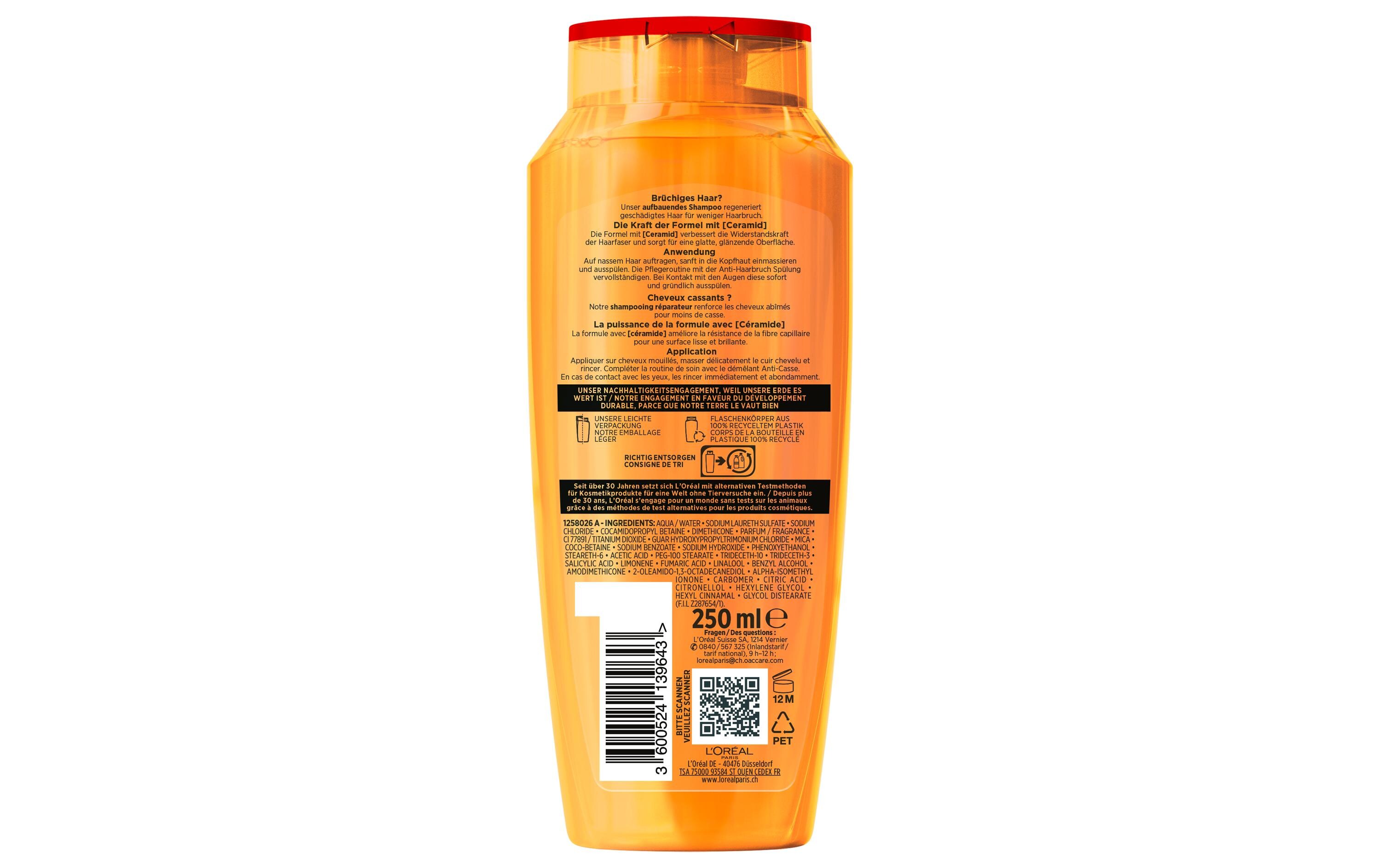 Shampoo Anti-Casse 250 mlHaarshampoo baut das Haar langanhaltend auf und repariert es bis in die Spitzen