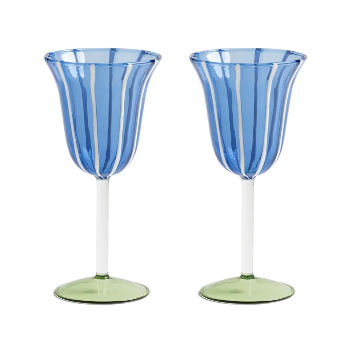 &klevering - Eve Weinglas 180 ml, blau (2er-Set)