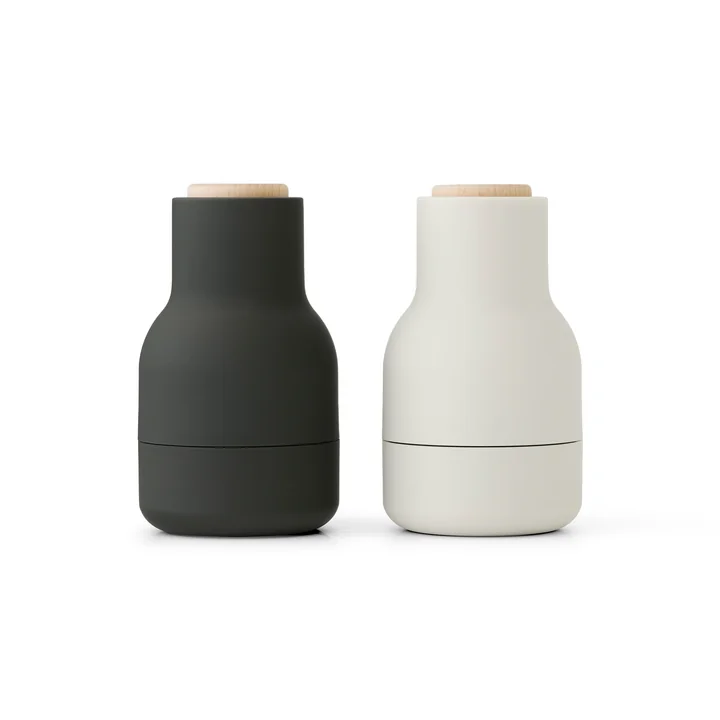 Audo - Bottle Grinder Mühle Small, H 11.5 cm, Buche / ash / carbon (2er-Set)