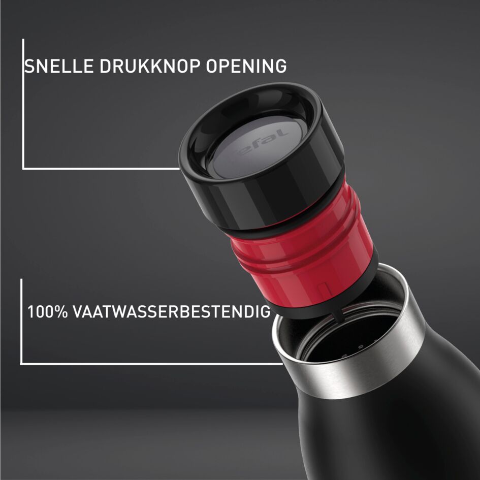 Bludrop Basic N3110110 drinkfles 0,5L RVS/Zwart