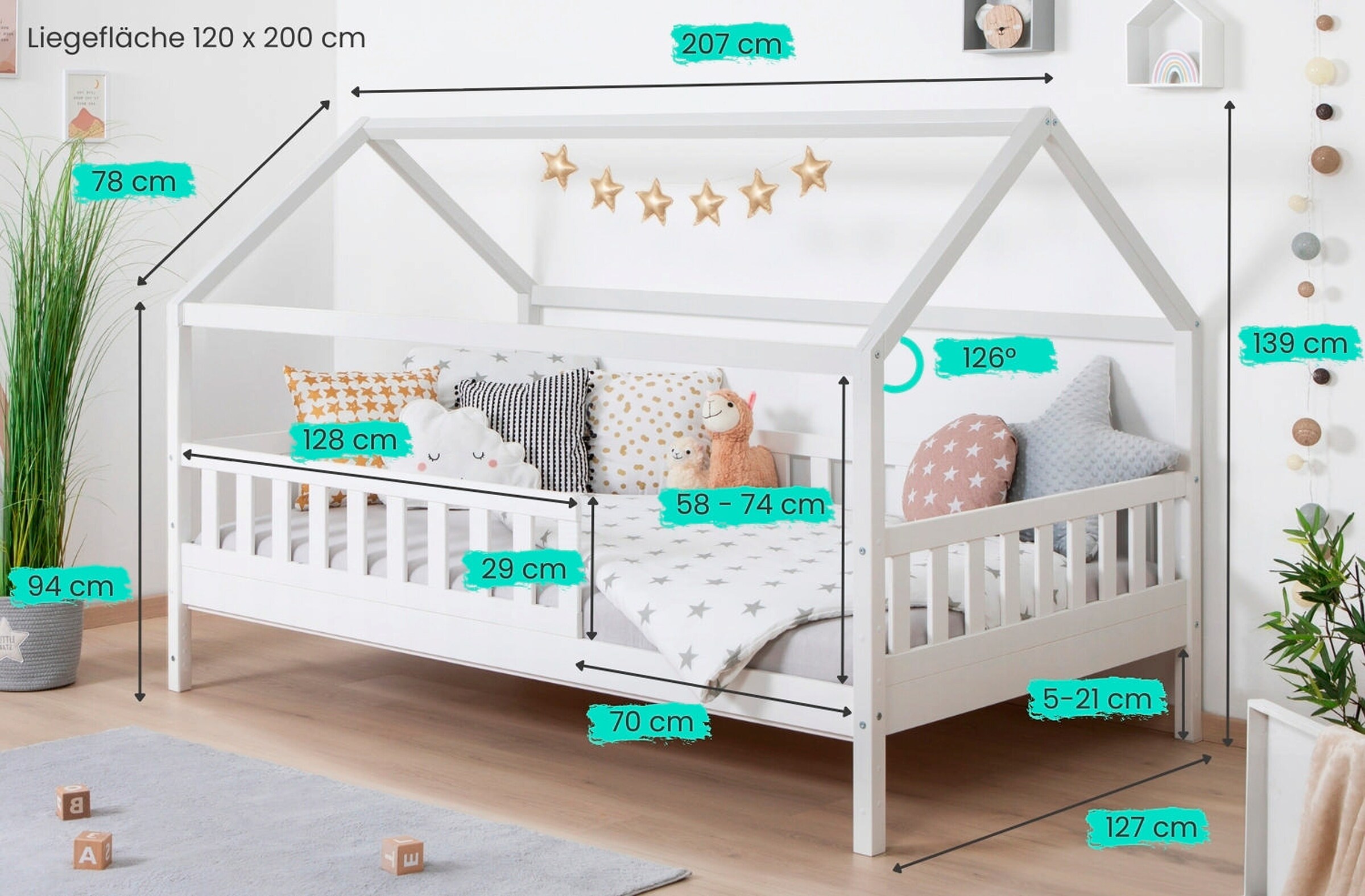 Ticaa Kinderbett Hausbett 