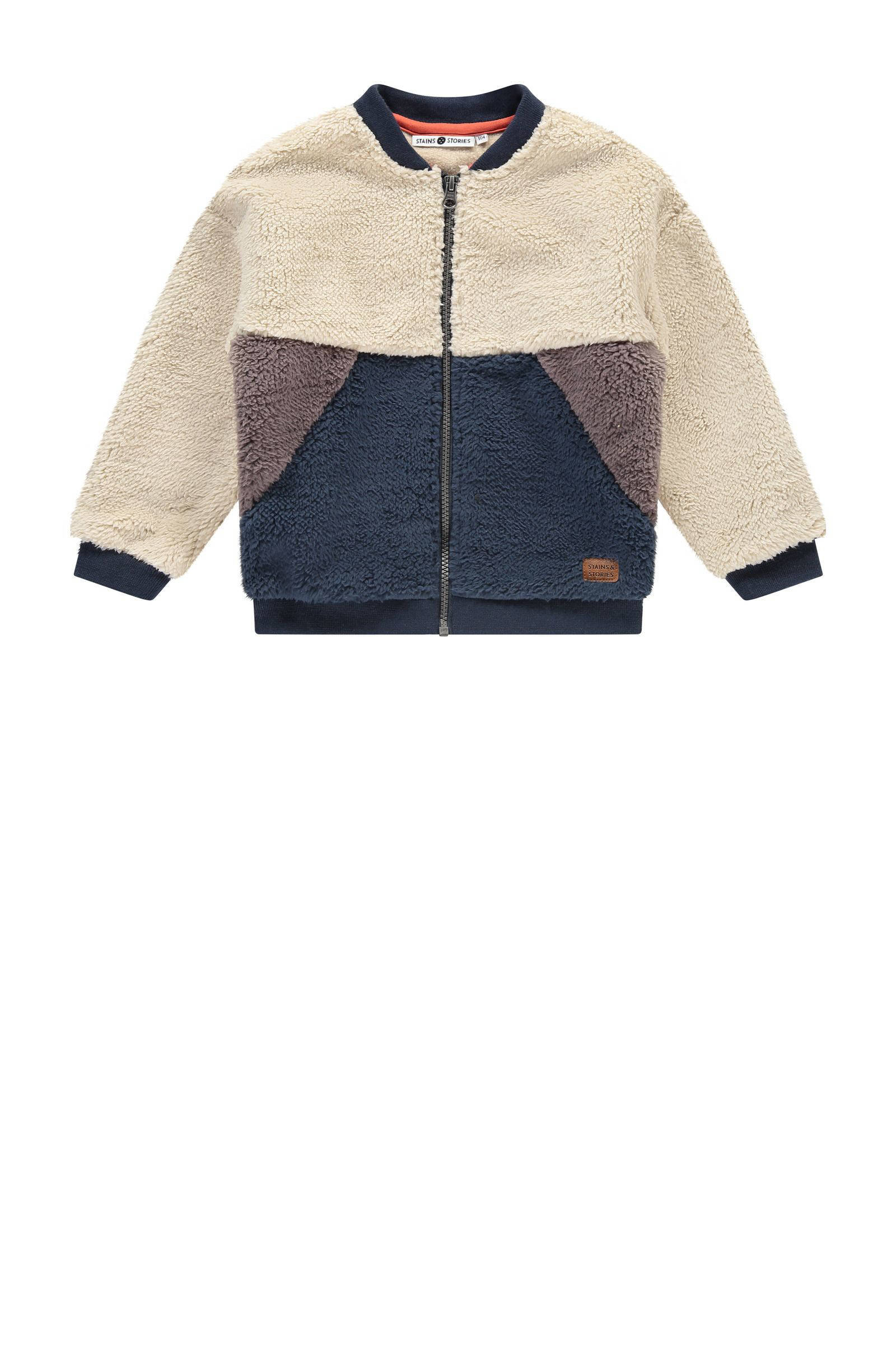 Stains&Stories vest ecru/bruin/blauw