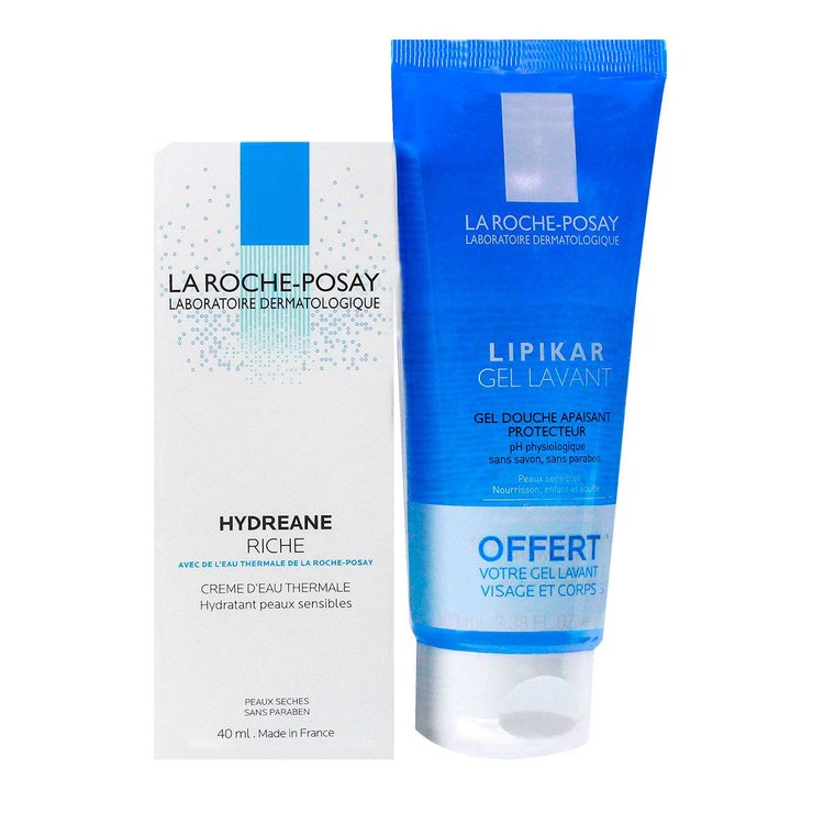 Hydréane riche 40ml & Lipikar gel lavant 100ml offert