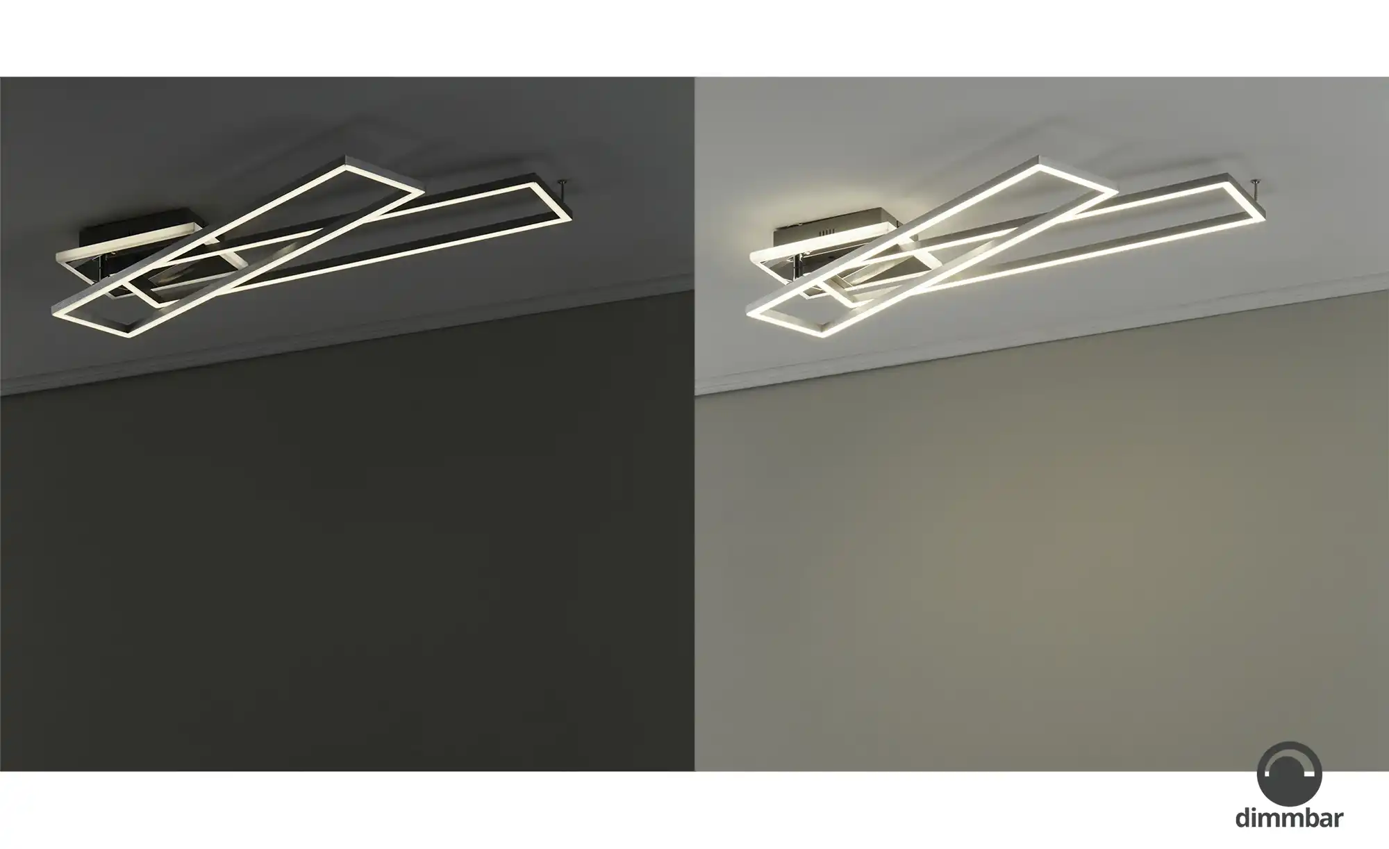 KHG LED-Deckenleuchte, 3-flammig, chrom/ alu mit Fernbedienung