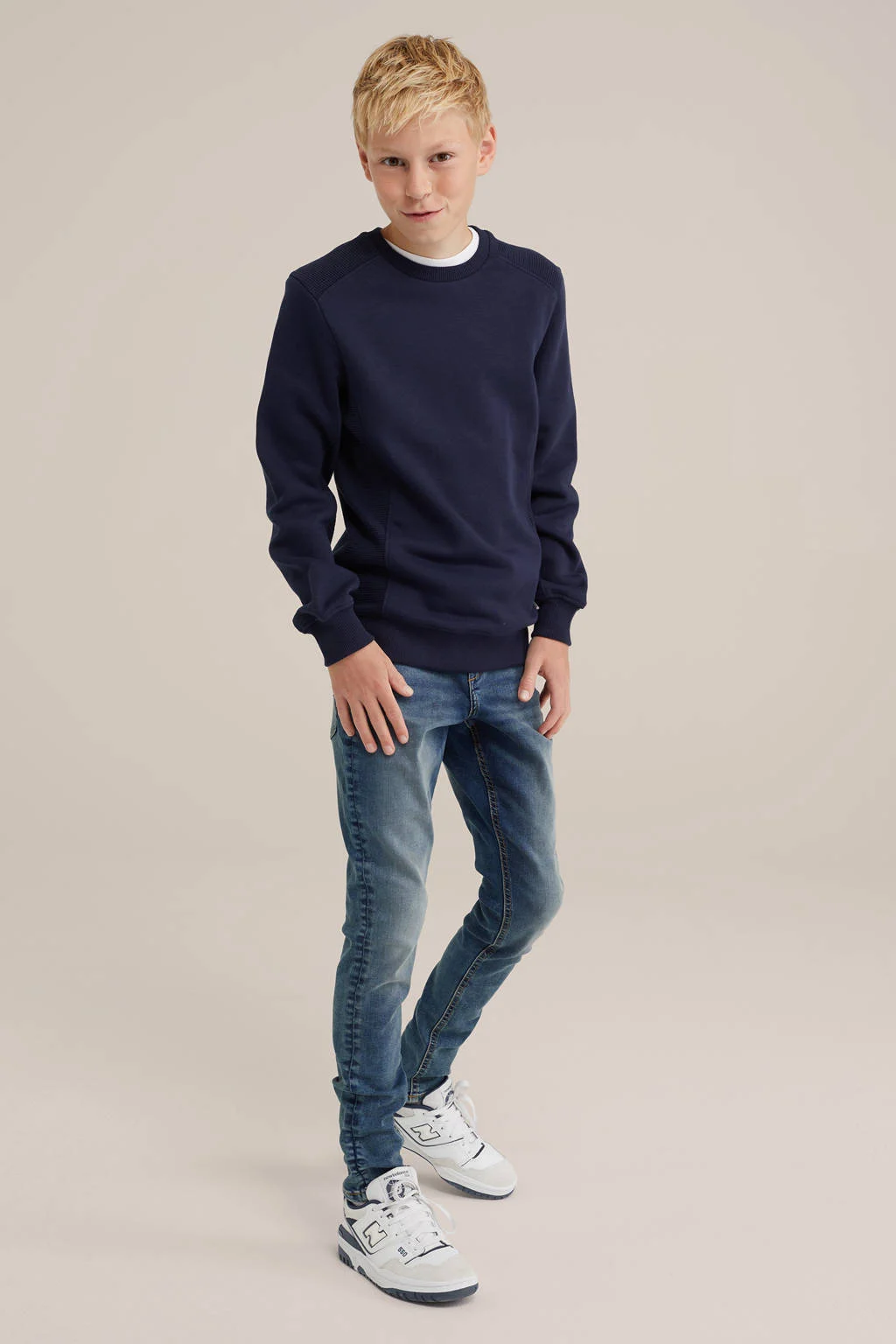 WE Fashion sweater donkerblauw