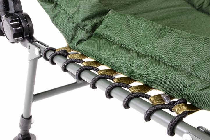 VCM Profi Karpfenliege Campingliege mit 6 Schlammfüßen Angelliege Grün Oliv