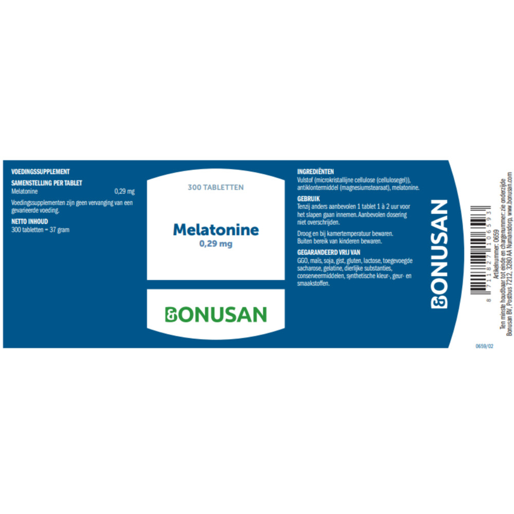 Bonusan Melatonine 0.29 mg300 tabletten