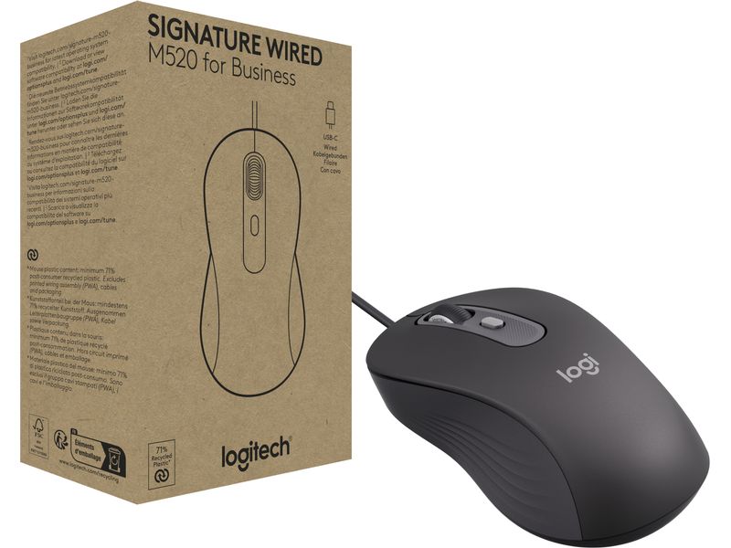 Logitech Maus Signature M520 for Business Präzise Maus mit «Logitech SilentTouch»-Technologie