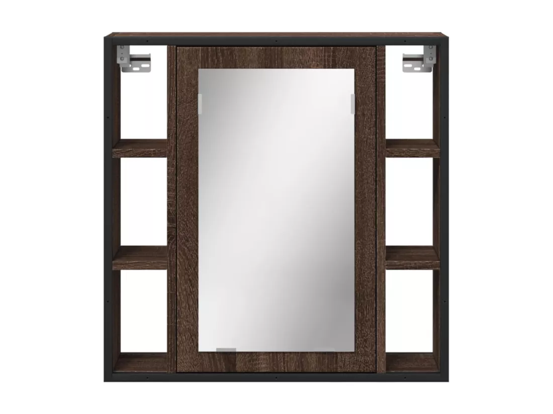 Prolenta Premium - Armoire à miroir de salle de bain chêne marron bois ingénierie