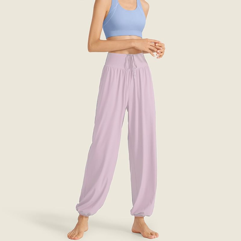 Claduodoe - Effen baggy yogabroek met trekkoord in de taille