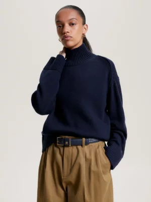 Suéter de gola alta estilo casual