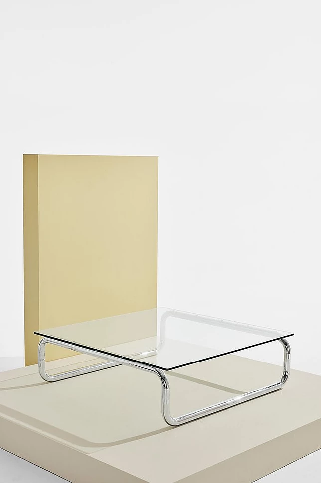 Lulu salongbord krom/glass 100x100 cm