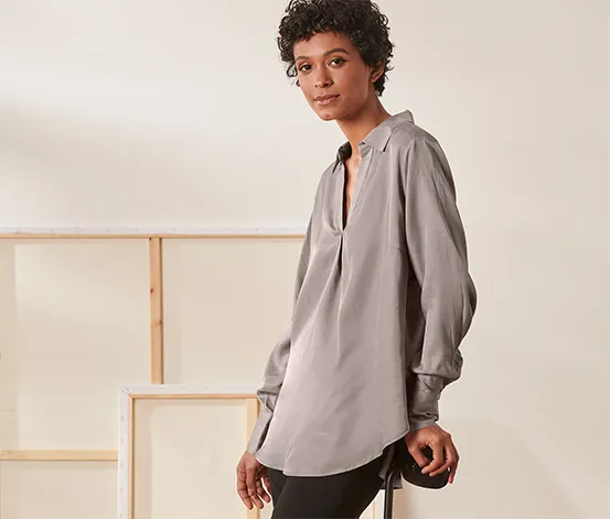 Satinbluse