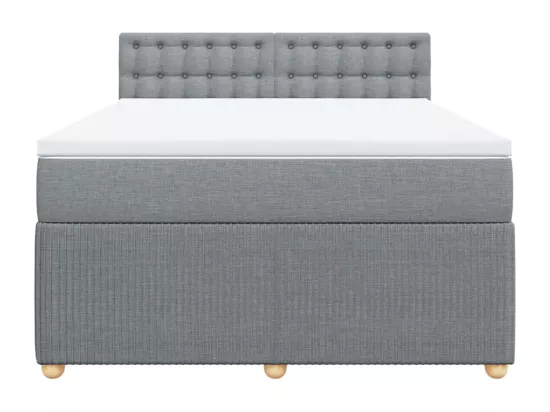 Sommier à lattes de lit avec matelas Gris clair 160x200cm Tissu