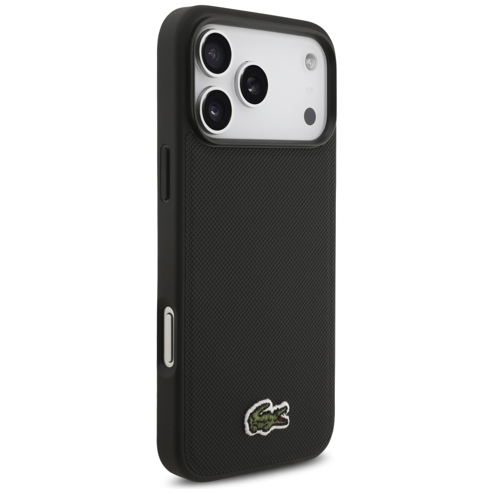 iPhone 17 Pro MagSafe Hardcase Hülle Iconic Petit Pique Woven Logo (LCHMP17LPVCK) - Schwarz