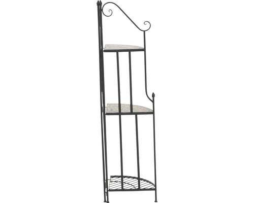 Siena Garden Prato ijzeren mozaïek bloemenhoekplank, B 36 H 141,5 cm, zwart