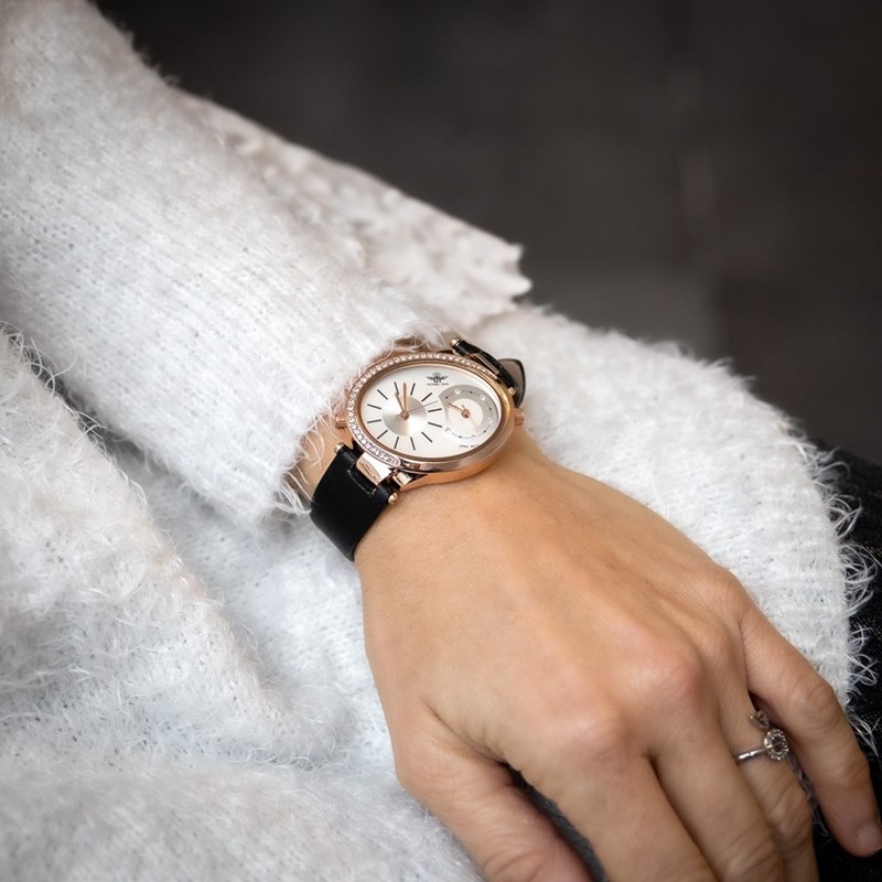 Montre Femme M. JOHN bracelet Cuir Noir