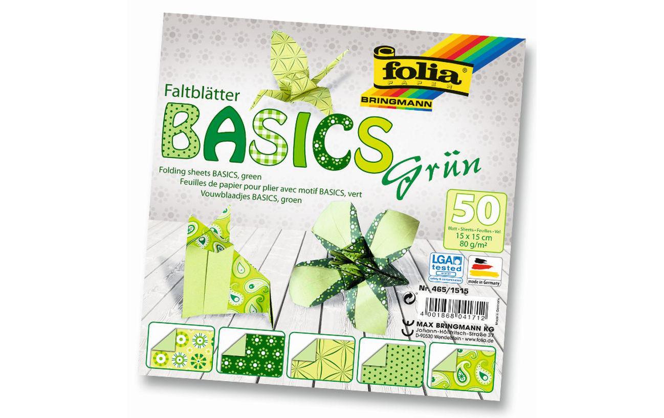 Faltblätter Basics GrünFarblich abgestimmte Origami Blätter