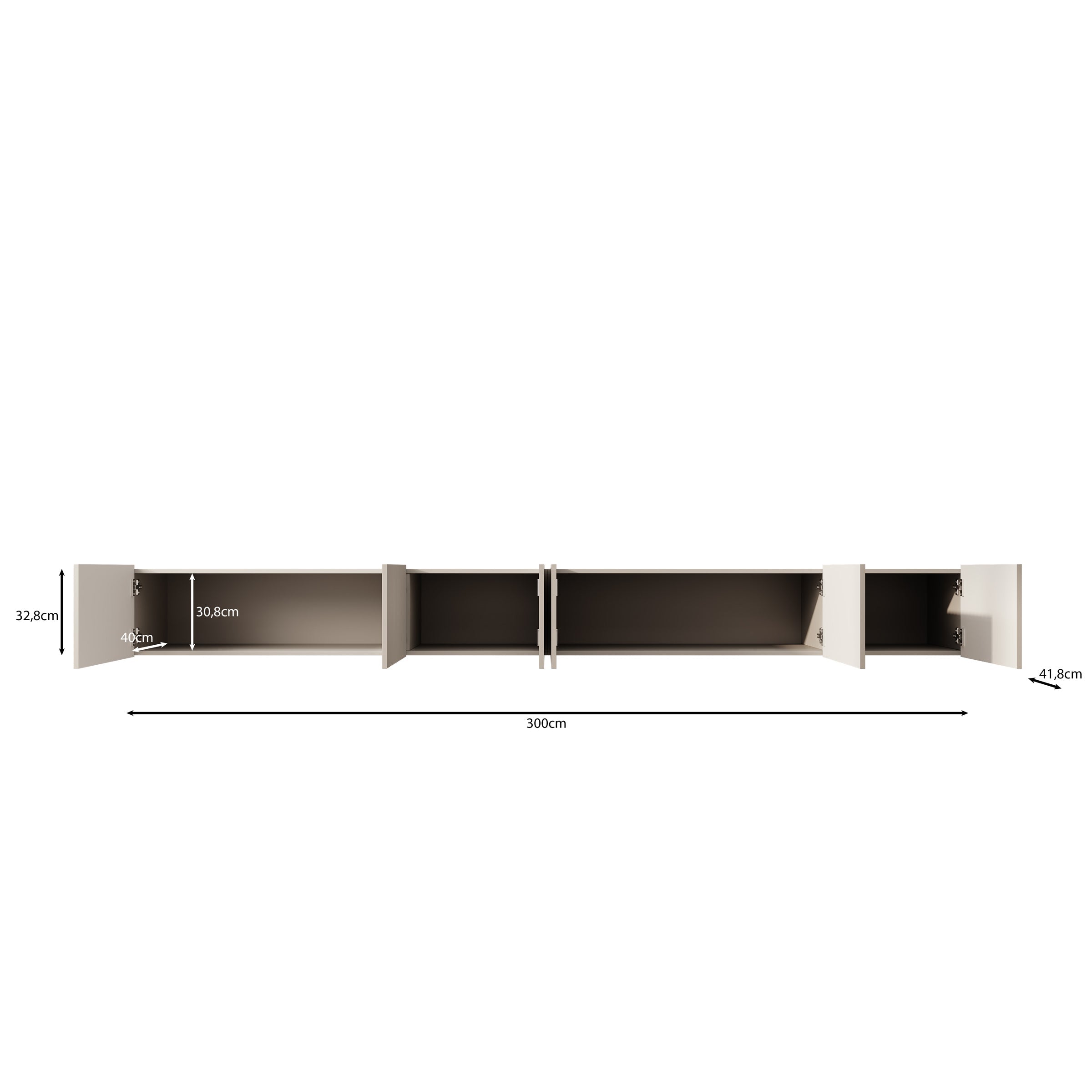 Meubella - TV-Meubel Pepinos - Beige - 300 cm