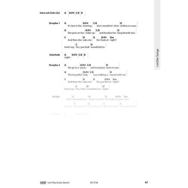 Hage Musikverlag Let's Play Guitar Vol.2