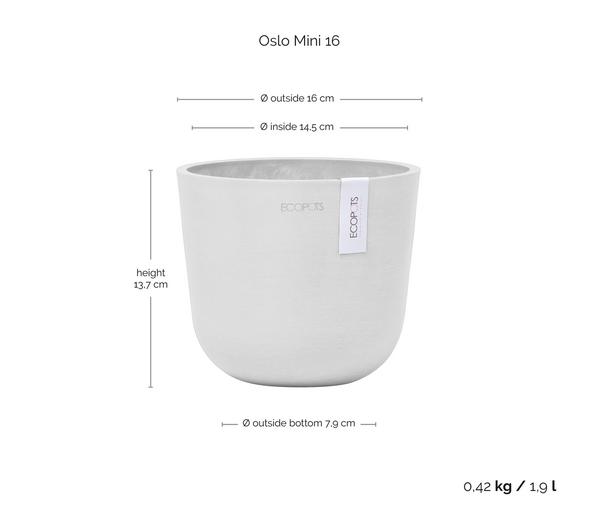 Ecopots Kunststoff-Topf Oslo Mini, rund