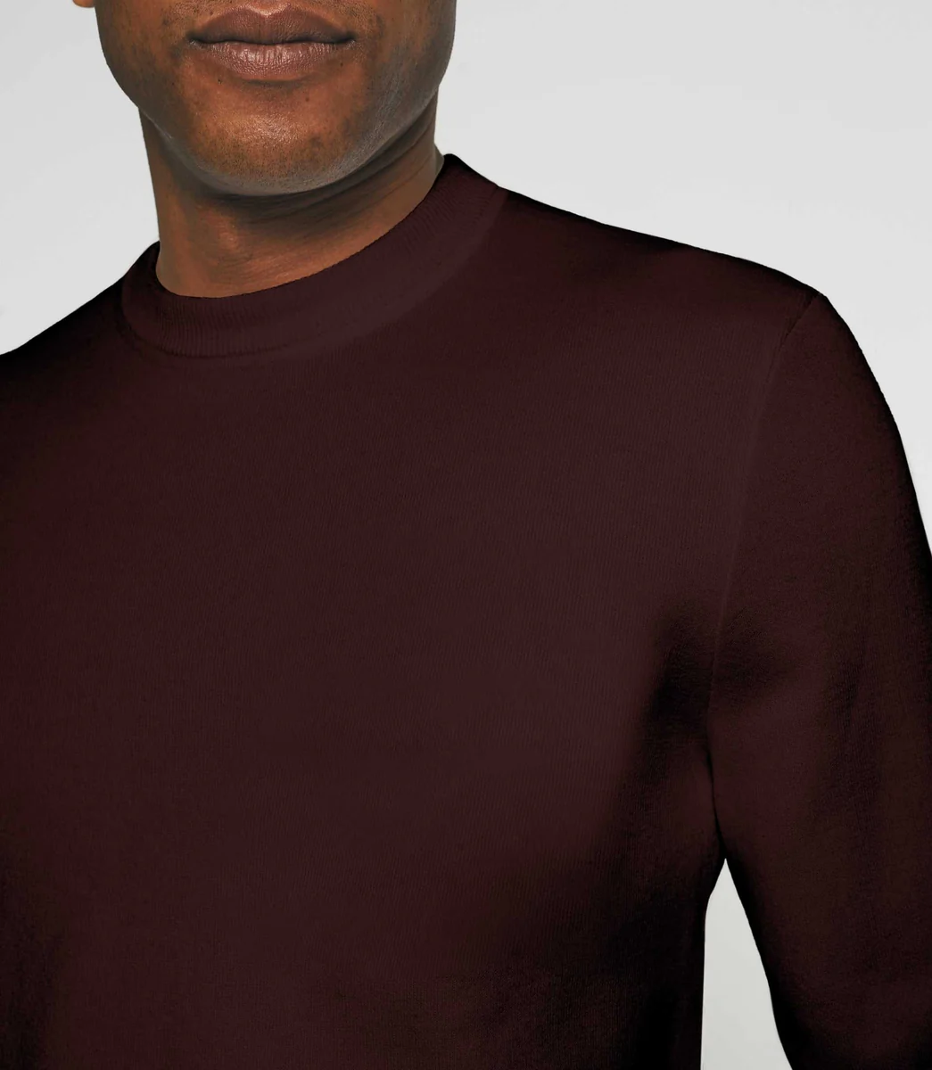 Pull col rond bordeaux BRICE