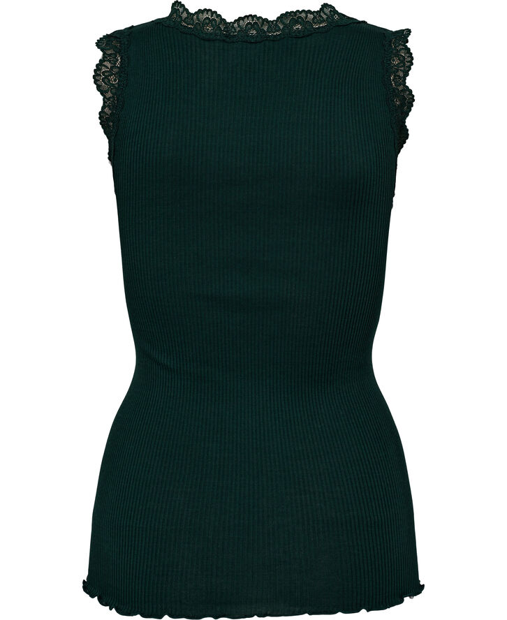 RM by Rosemunde RMWBalta modal SL lace placket top Bottle green