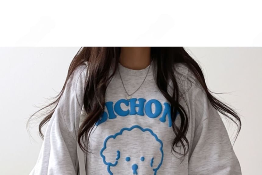 SeoulPop - Losse sweatshirt met hondenprint