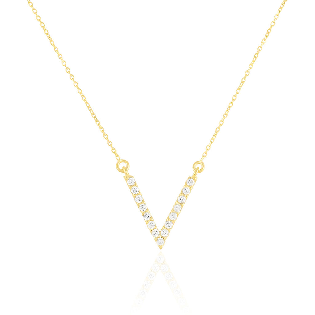 Collier Celene Or Jaune Oxyde De Zirconium