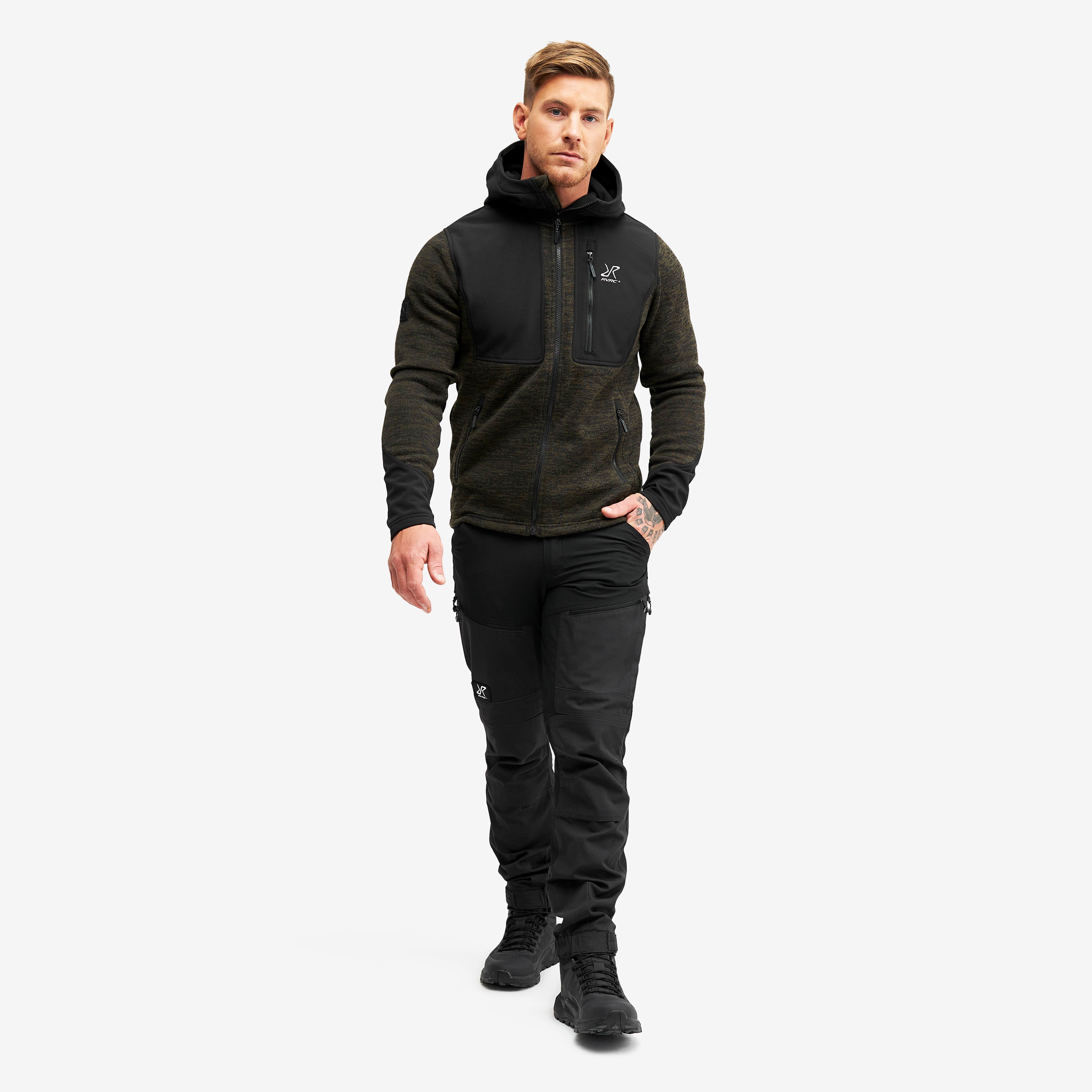 Wander Pro Wool Hoodie Herre Dark Olive