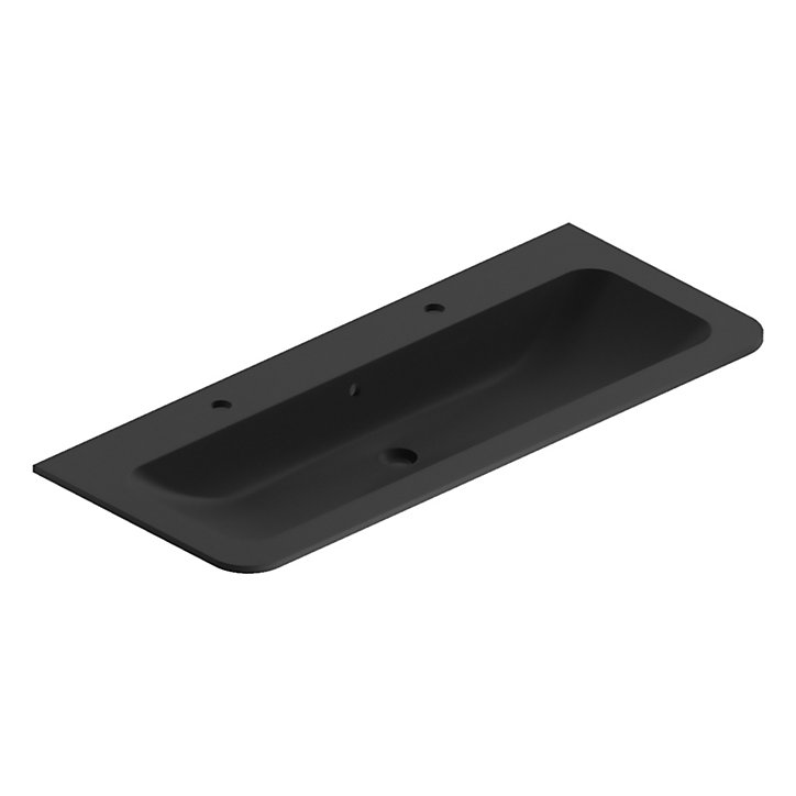 Plan simple vasque à encastrer résine noir mat Alba 121 cm