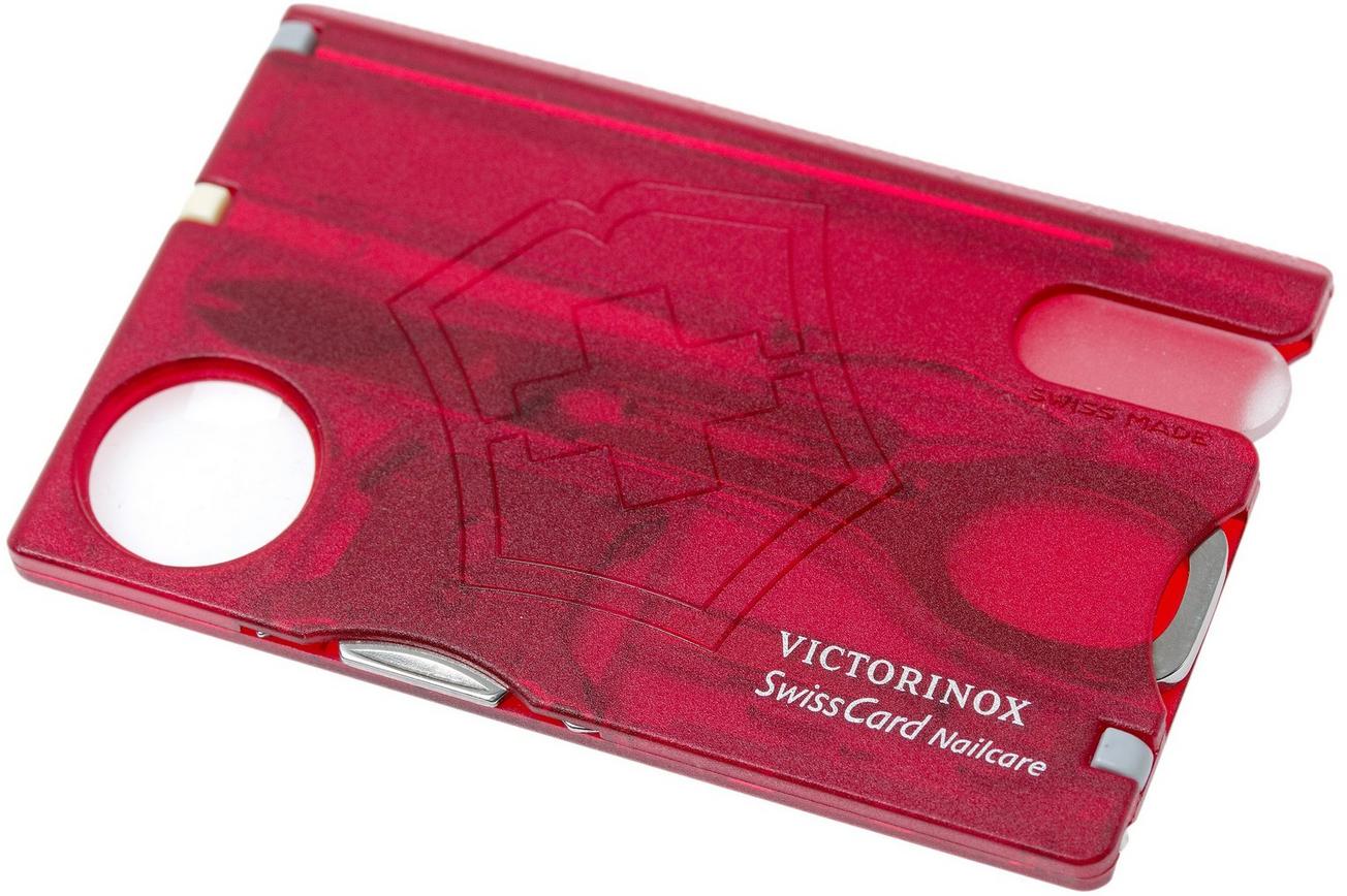 Victorinox SwissCard Nailcare transparant rood 0.7240.T