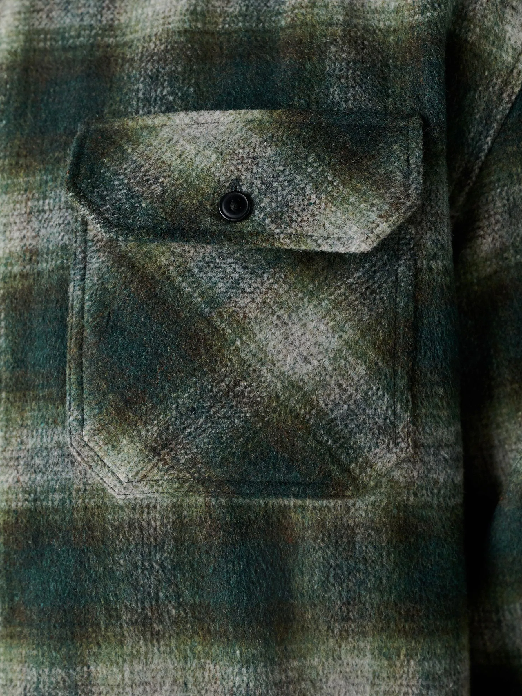 Groen - Twin Pocket Long Sleeve Check Overshirt