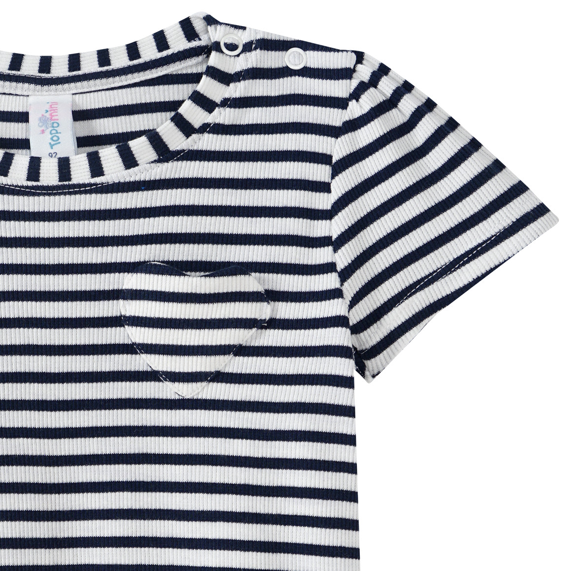 Topomini Baby T-Shirt mit Bio-Baumwolle dunkelblau / weiss