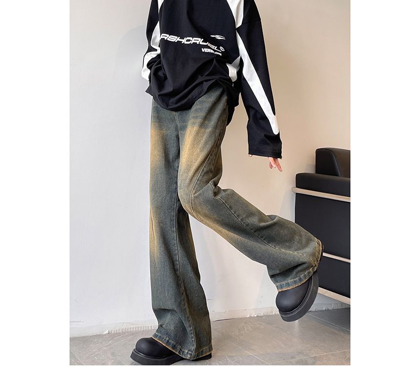 Savenne - Mid Rise Washed Flared Jeans