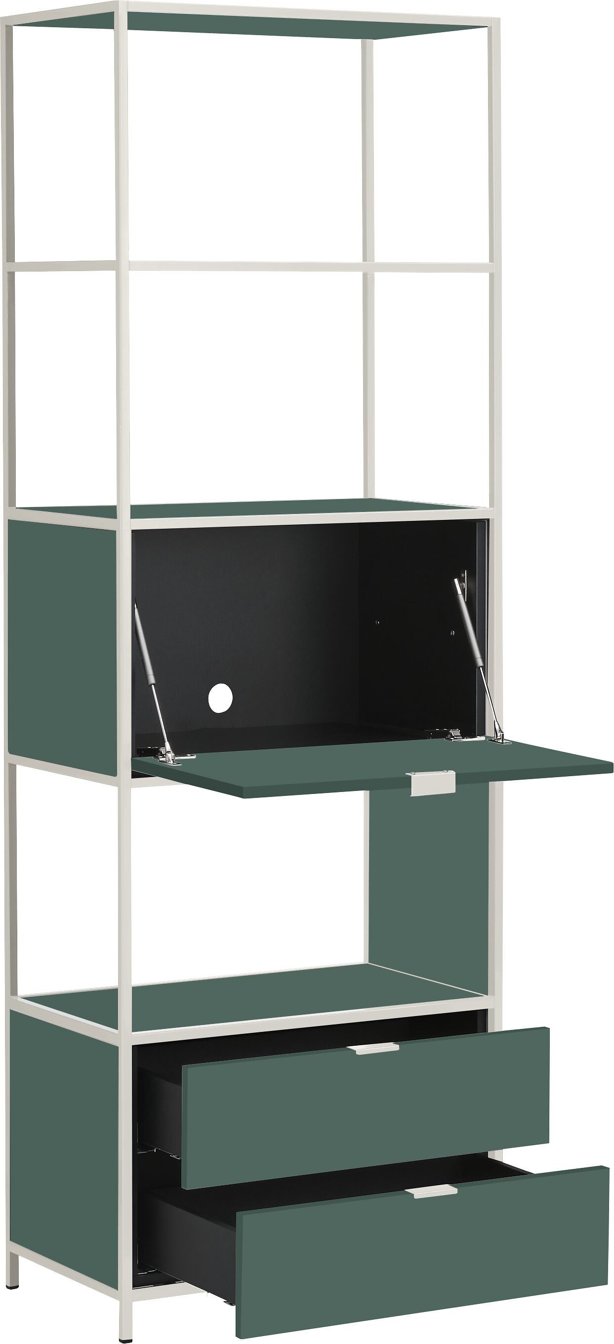 SEVEN Regal - Grün / B: 63.2 cm x T: 39.0 cm x H: 189.0 cm