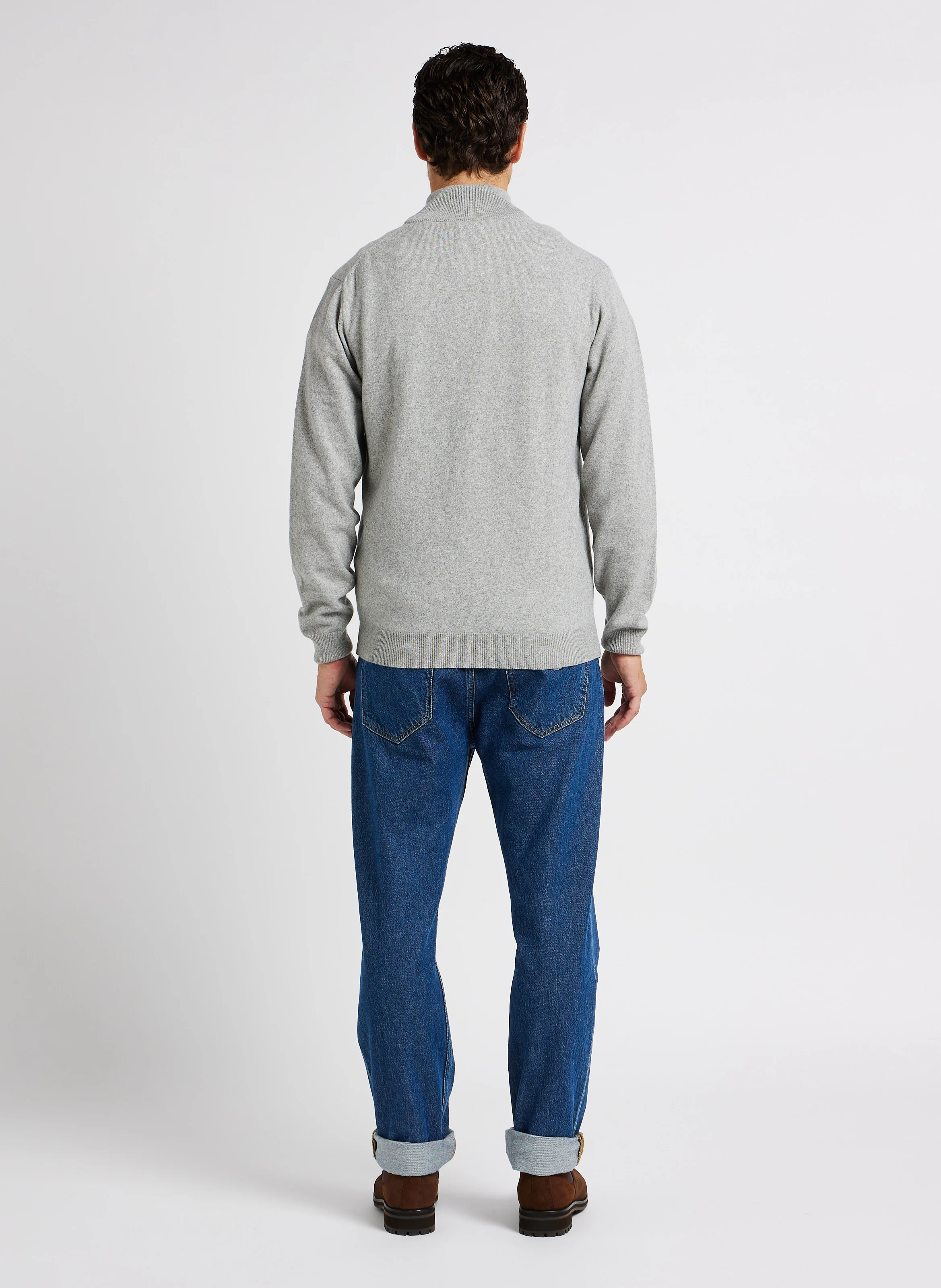Pull col montant zippé en laine | Gris