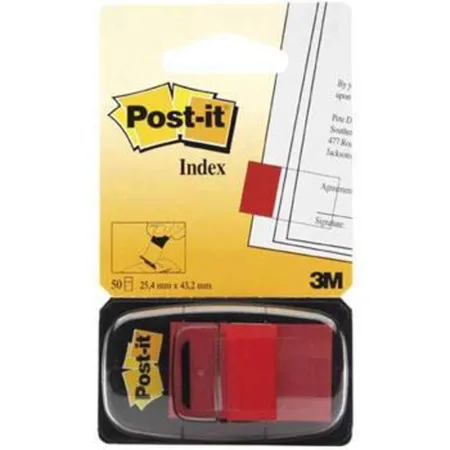 Post-it® Haftstreifen Index rot 25,4 x 43,2mm, Spender mit 50 Streifen