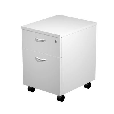Caisson mobile Trend - L43xP52xH59,5 cm - 2 tiroirs dont 1 DS - blanc