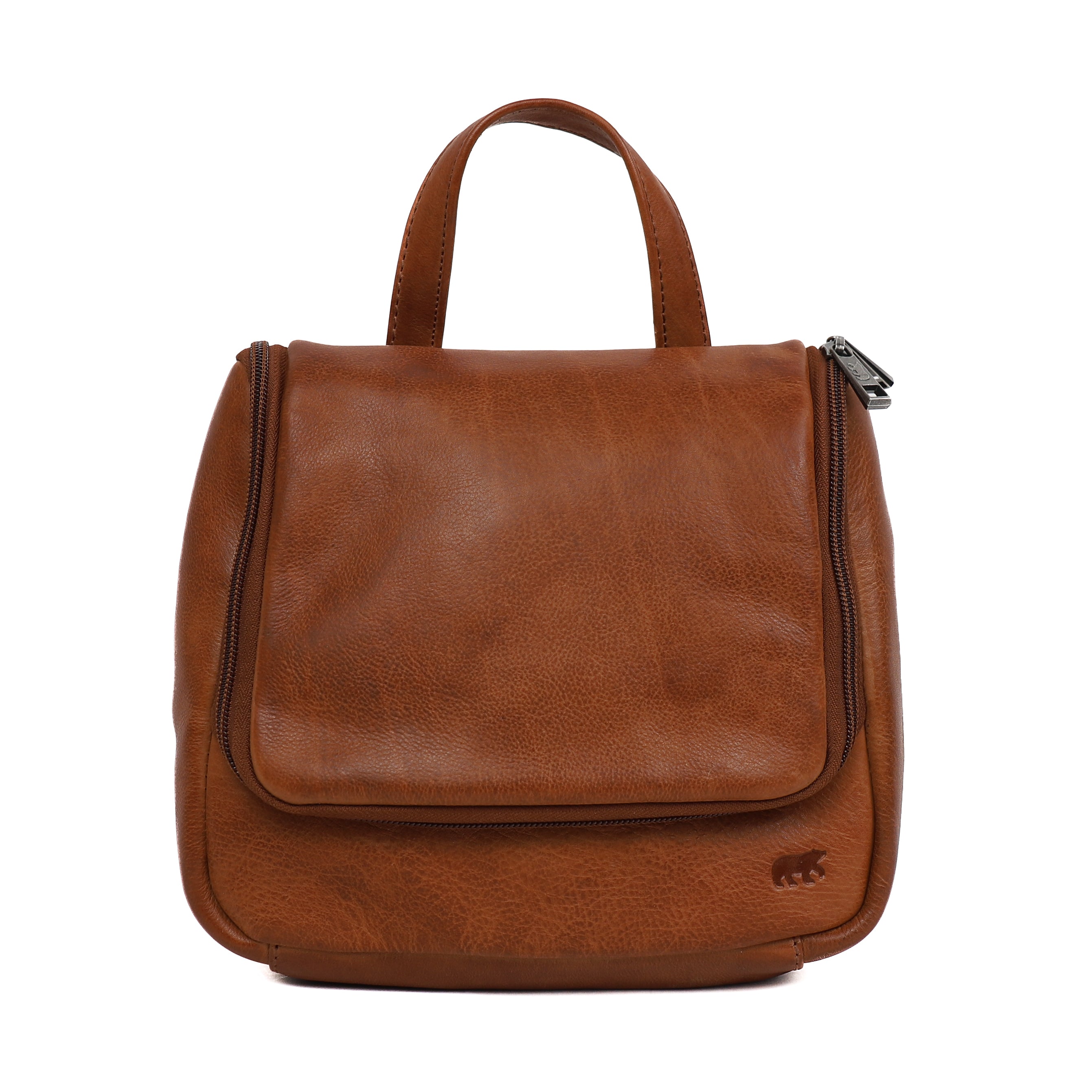 Ophangbare toilettas met haak 'Martin' cognac