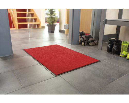 Op maat gemaakte Proper Tex rode deurmat, 90 cm breed (per meter verkocht)