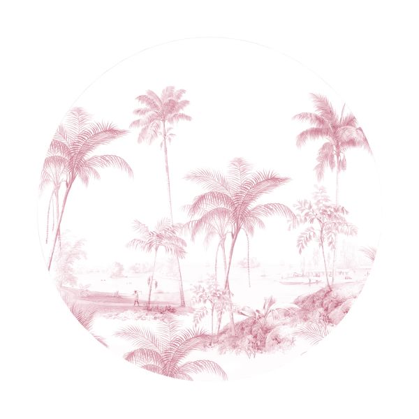 Creative Lab Amsterdam Exotic Palms Behangcirkel 95 cm Pink
