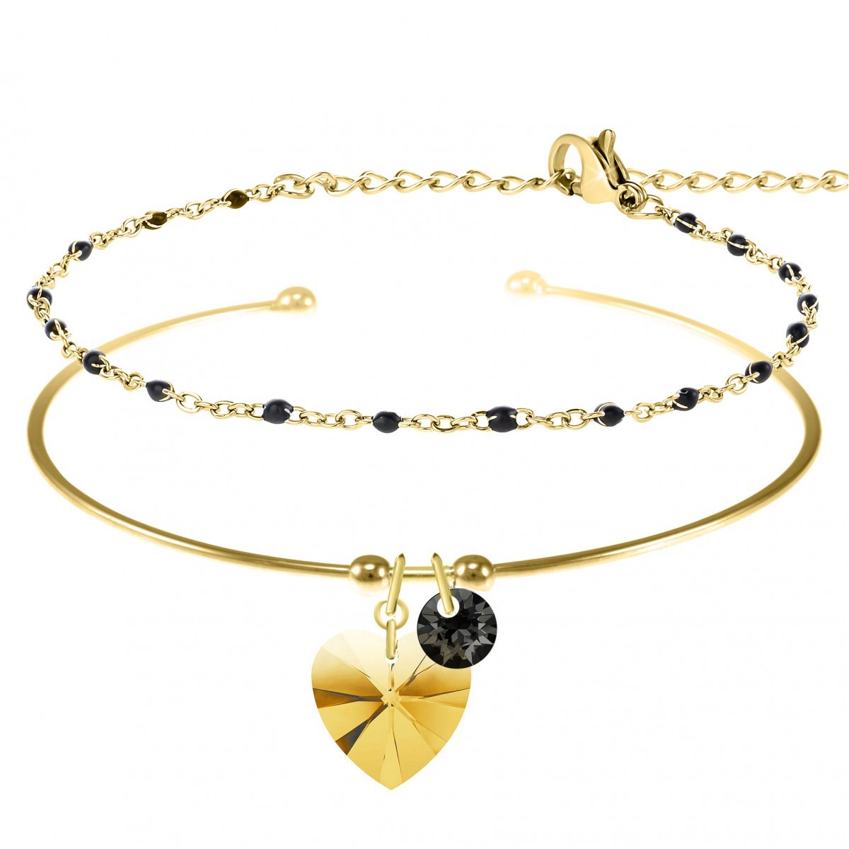 Lot de 2 bracelets SC Bohème ornés de Cristaux scintillants
