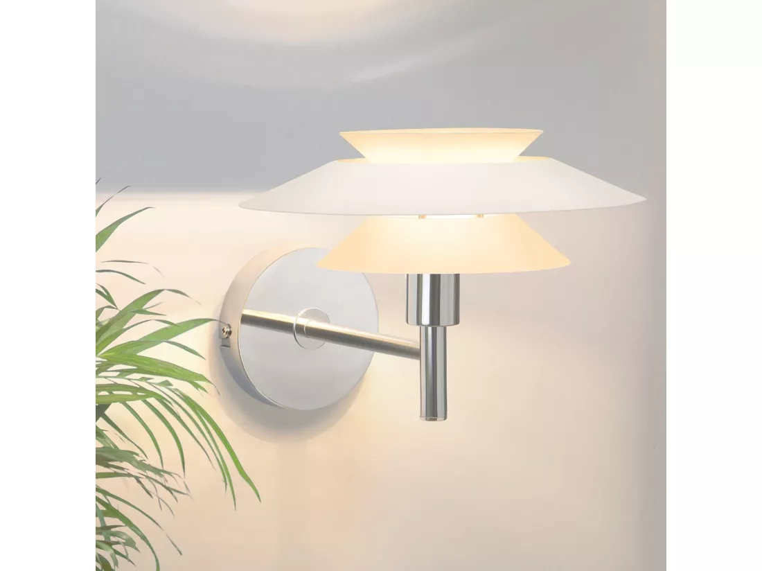 NETTLIFE Applique murale intérieur pour chambre à coucher - Design en métal blanc, créative lampe de couloir G9 Sans ampoule (Max. 25W).