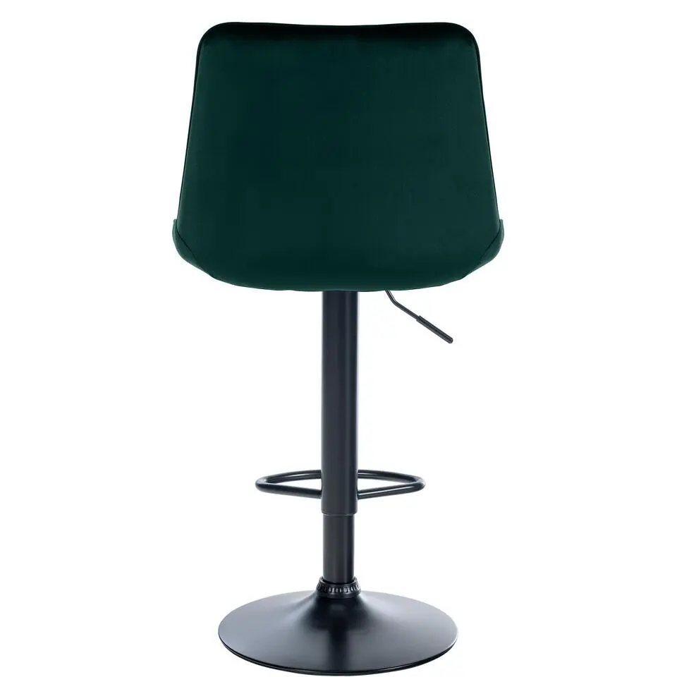 CLP Barkruk Toni zwart Frame - Fluweel - groen