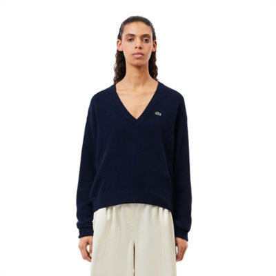 Pull femme Col V Navy LACOSTE