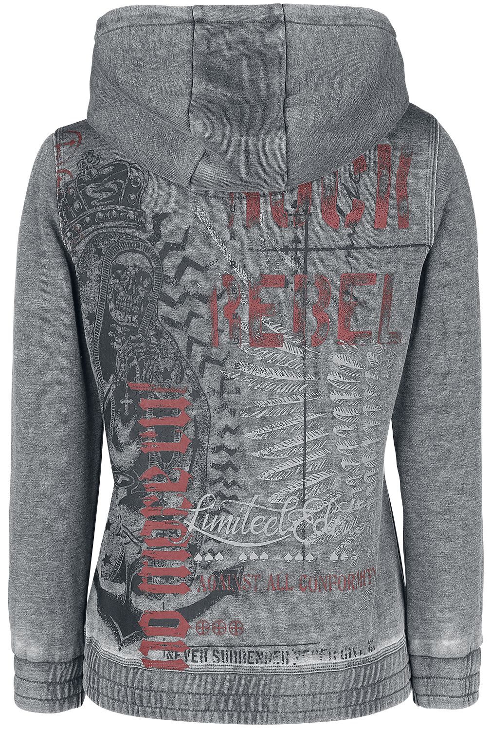 Sweat à Capuche Délavé | Rock Rebel by EMP Sweat-shirt à capuche