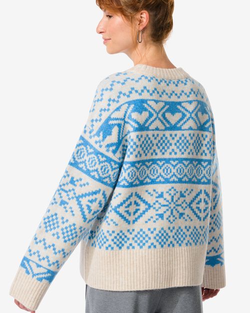 pull en maille femme bleu