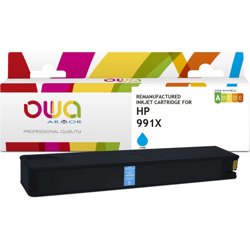 Cartouche d'encre remanufacturée OWA - standard - Cyan - pour HP 991X